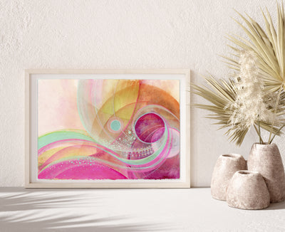 Beyond Space and Time | 5x7 inch original abstract painting | energy art