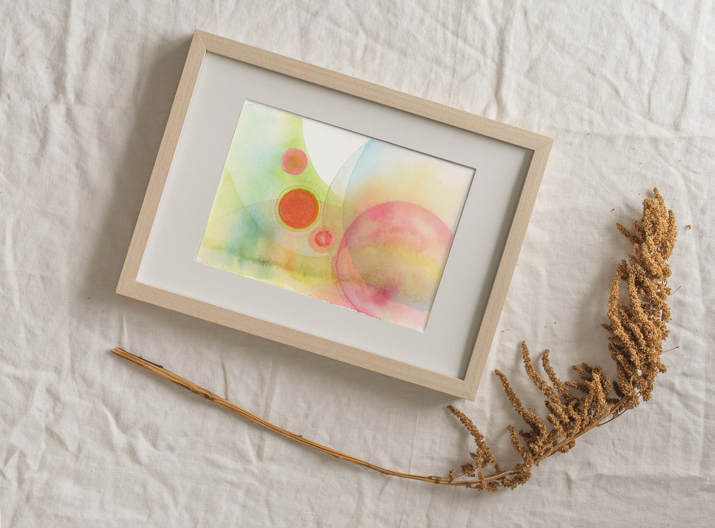 Time Stands Still | 5"x7" original abstract painting | small energy art