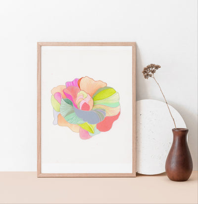 "The Divine as Flower" | 7x9 inch | Watercolor, gouache, acrylic