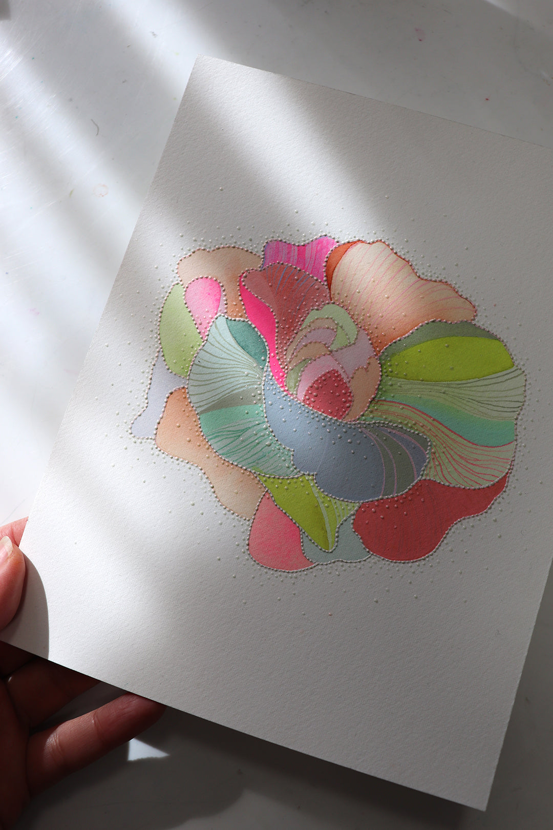 "The Divine as Flower" | 7x9 inch | Watercolor, gouache, acrylic