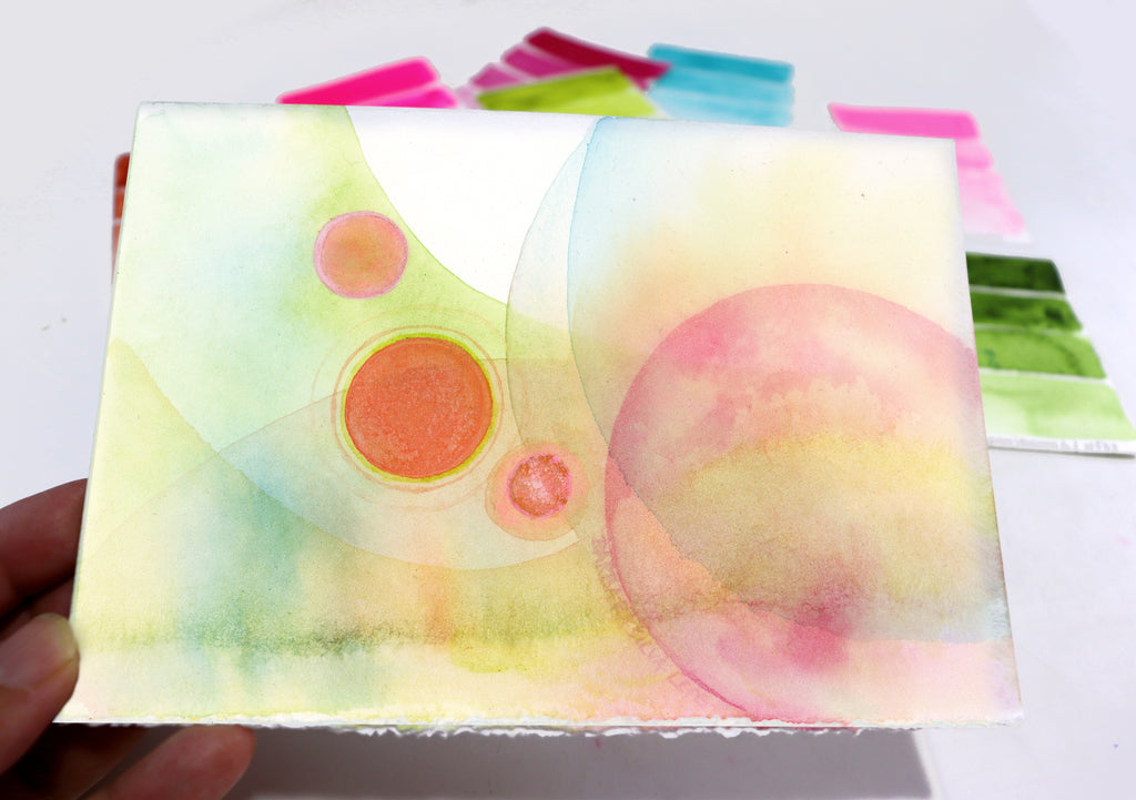 Time Stands Still | 5"x7" original abstract painting | small energy art