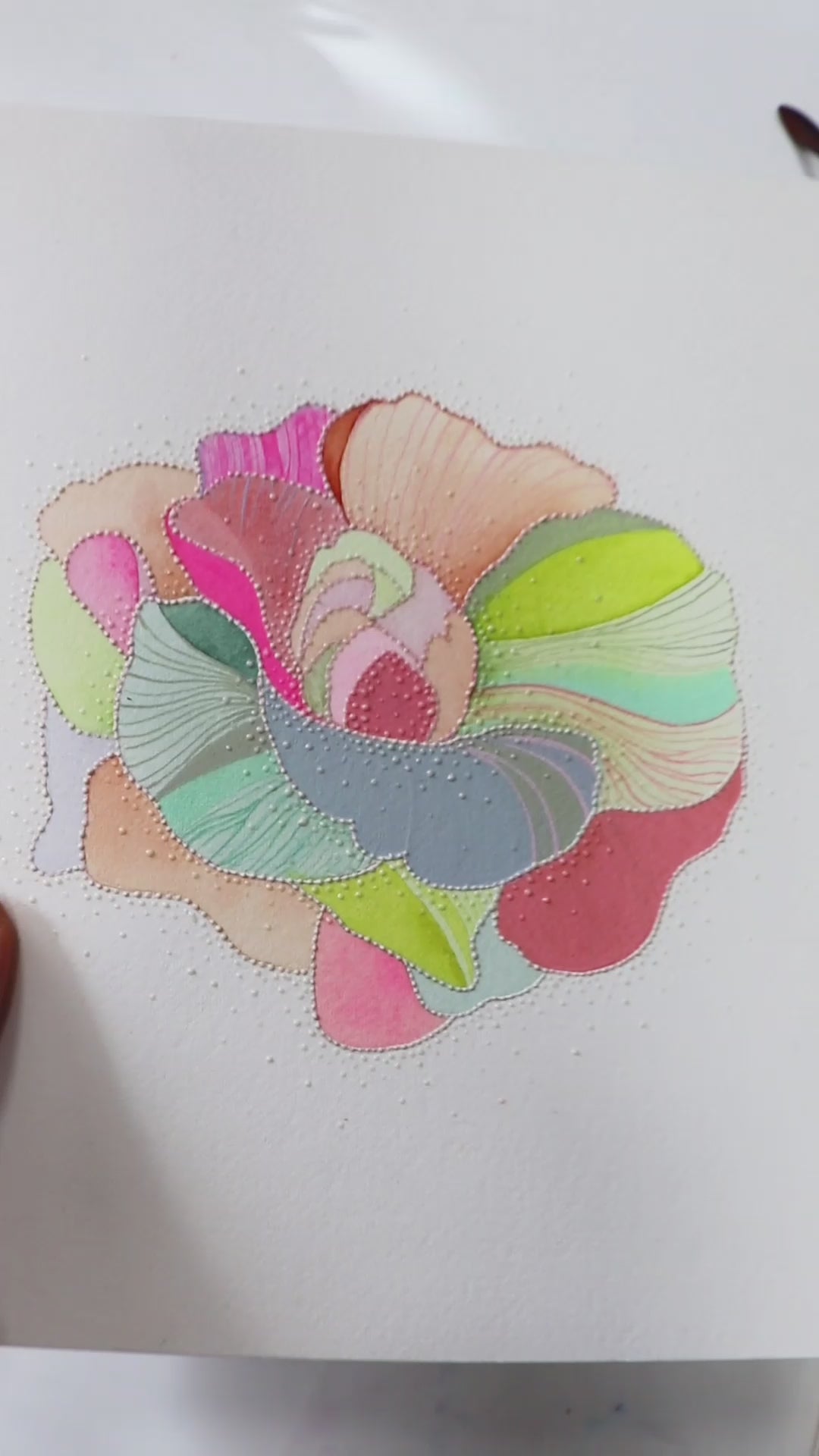 "The Divine as Flower" | 7x9 inch | Watercolor, gouache, acrylic